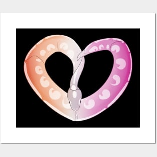 Ball Python Heart (Lesbian Pride Design) Posters and Art